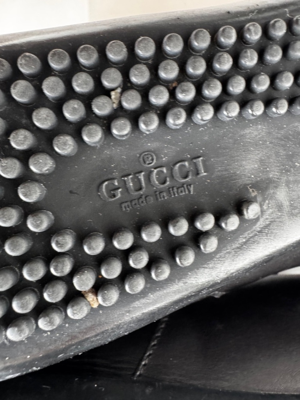 Vintage Gucci Black Leather Triple Velcro Strap Sneaker Gold Hardware 10B - Picture 10 of 13